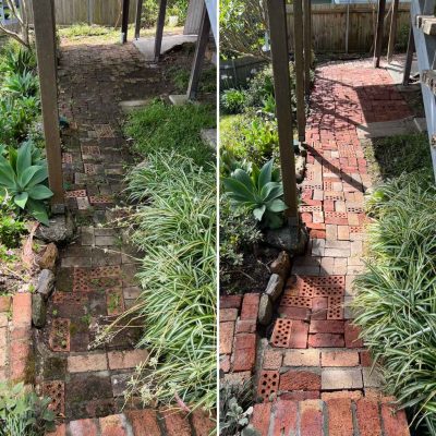 Pressure-cleaned pathway at a home in Budgewoi